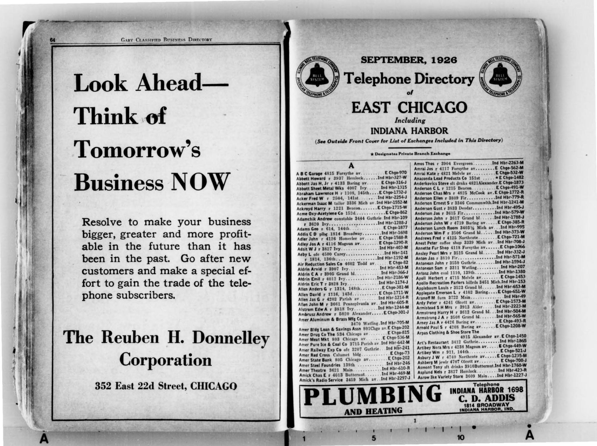 East Chicago Directory - September 1926 : Illinois Bell Telephone 